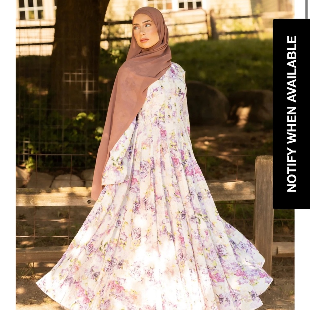 Floral Maxi Dress with Dusty Rose Hijab